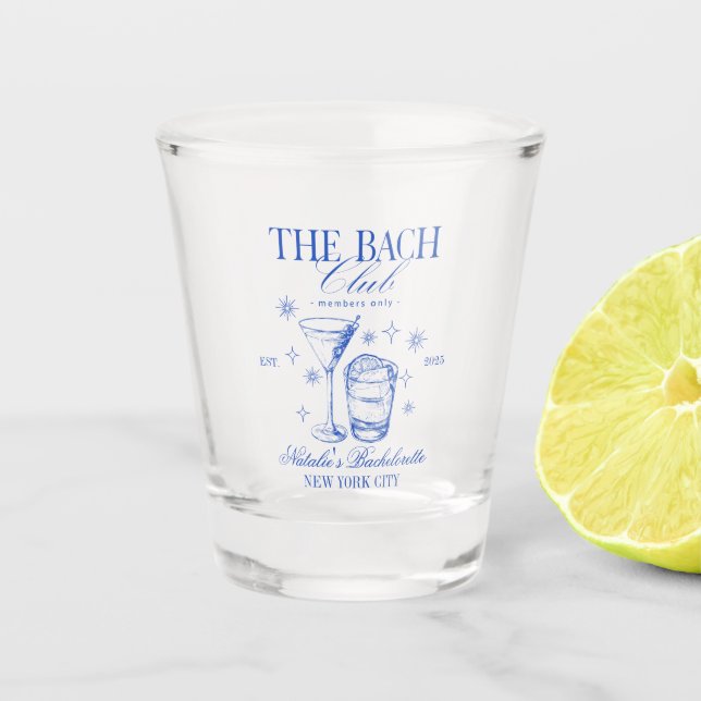 Cocktails Club Bachelorette Party Blue Schnapsglas (Vorderseite)