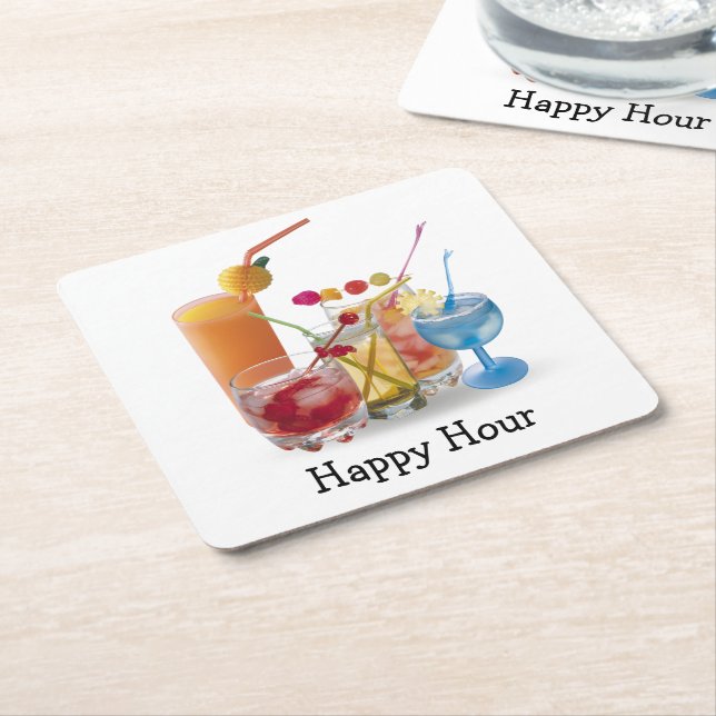 Cocktails Collection für Bar Square Paper Unterset Rechteckiger Pappuntersetzer (angewinkelt)