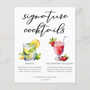 Cocktails cubains Mojito Strawberry Daiquiri Menu