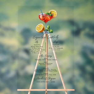 Cocktails de mariage italiens transparents Signatu
