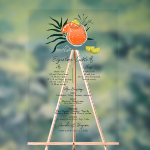 Cocktails de mariage italiens transparents Signatu
