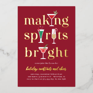 Cocktails de Noël Invitation Fête de Noël