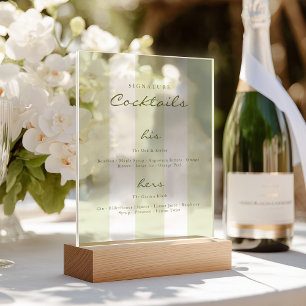 Cocktails de signature verts pour mariage