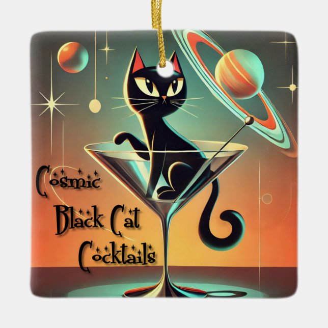 Cocktails der atomaren Futuristik Keramikornament (Vorderseite)