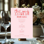 Cocktails Doodle Sketch Modernes CUSTOM Getränk Menükarte<br><div class="desc">Nutzen Sie diese lustigen skurrilen Menükarten für Ihre Hochzeit, Verlobung, Brautparty oder andere Veranstaltungen. Hand von mir für dich gezeichnet. Vollständig editierbar, fügen Sie Ihre eigene Text- oder Hintergrundfarbe hinzu. Klicken Sie auf "Personalisieren", um den Text zu bearbeiten und "Design bearbeiten", um Schriftart, Farben und Text zu ändern. Ändern Sie...</div>