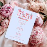 Cocktails Doodle Sketch Modernes CUSTOM Getränk Menükarte<br><div class="desc">Nutzen Sie diese lustigen skurrilen Menükarten für Ihre Hochzeit, Verlobung, Brautparty oder andere Veranstaltungen. Hand von mir für dich gezeichnet. Vollständig editierbar, fügen Sie Ihre eigene Text- oder Hintergrundfarbe hinzu. Klicken Sie auf "Personalisieren", um den Text zu bearbeiten und "Design bearbeiten", um Schriftart, Farben und Text zu ändern. Ändern Sie...</div>