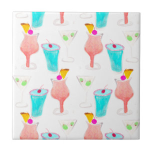 Cocktails Drink Pattern Bar Club Fliese