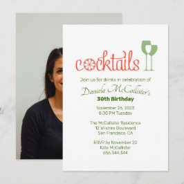 Cocktails Einladung zum Geburtstag