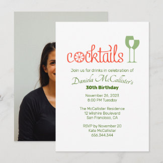 Cocktails Einladung zum Geburtstag