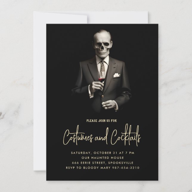 Cocktails et costumes Invitation (Devant)