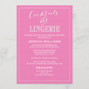 Cocktails et invitation à la douche de lingerie  R
