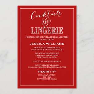 Cocktails et invitation à la douche de lingerie  R