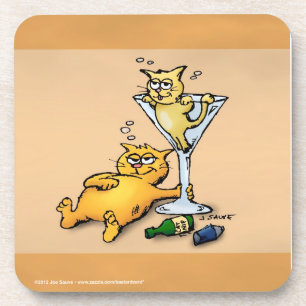 Cocktails et Kittens Gold Dessous de verre amusant