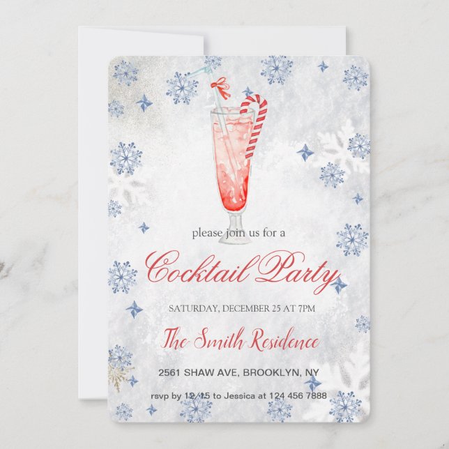 Cocktails Festliche Getränke Niedlich Einladung (Vorderseite)