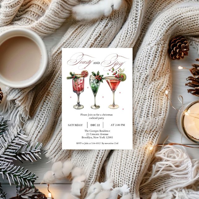 Cocktails Festliche Getränke Weihnachts-Party Einladung (Von Creator hochgeladen)