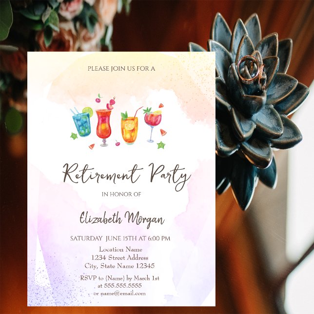 Cocktails Fruits Retraite Invitation (Créateur téléchargé)