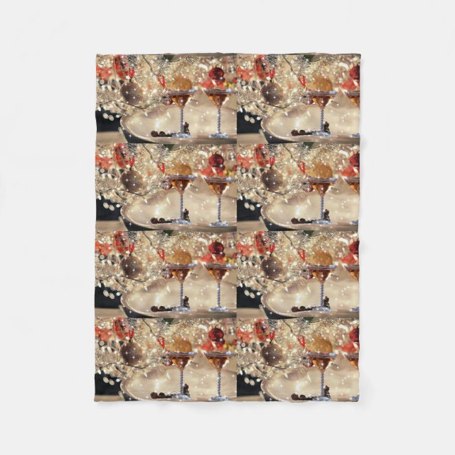 *COCKTAILS GALORE* CHRISTMAS BLANKET FLEECEDECKE (Vorderseite)