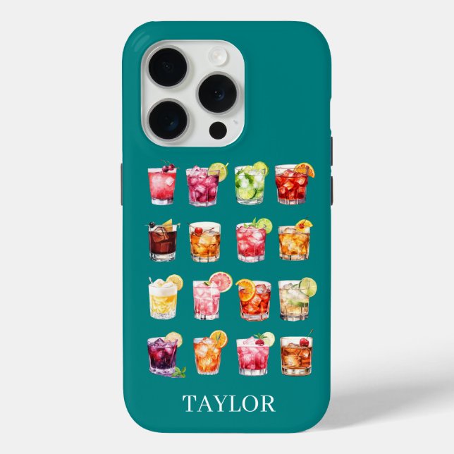 Cocktails Galore Monogrammed  Case-Mate iPhone Hülle (Rückseite)