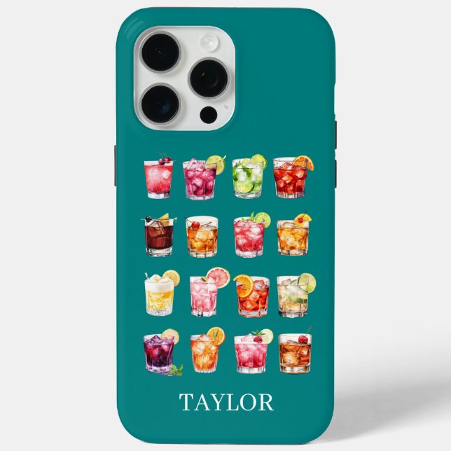 Cocktails Galore Monogrammed  Case-Mate iPhone Hülle (Rückseite)