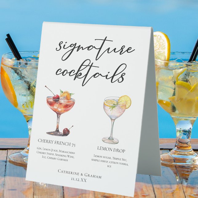 Cocktails Hochzeitsmenü für erfrischende Fruchtsig Tischaufsteller (Von Creator hochgeladen)