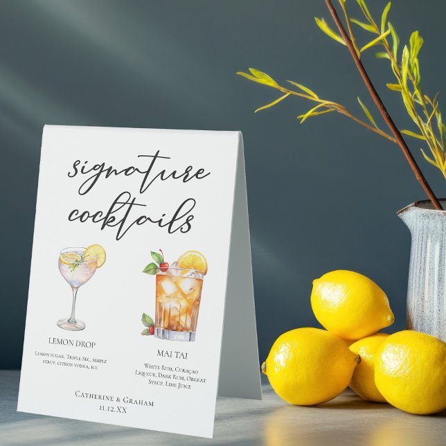 Cocktails Hochzeitsmenü mit süßen und kargen Unter Tischaufsteller (Von Creator hochgeladen)