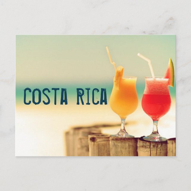 Cocktails in Costa Rica Postkarte (Vorderseite)