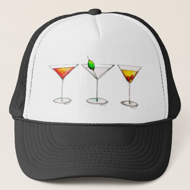 Cocktails in gemischten Getränken Martini Manhatta Truckerkappe (Vorderseite)