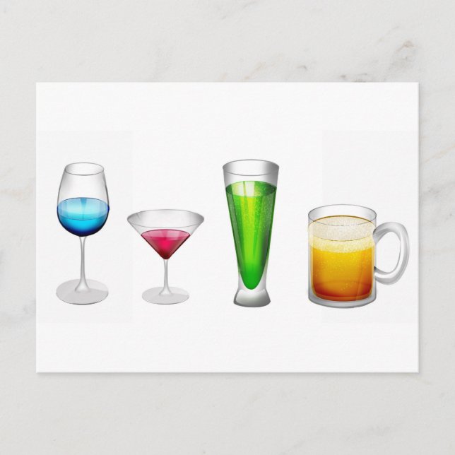 Cocktails in hellen Farben Postkarte (Vorderseite)