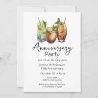 Cocktails Invitation à l'anniversaire Décontracté