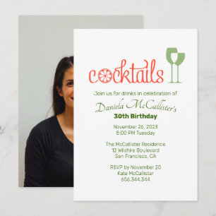 Cocktails Invitation de fête d'anniversaire