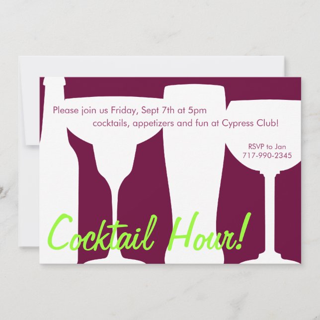 Cocktails Invitation personnalisable (Devant)