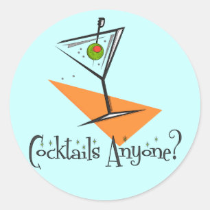 Cocktails irgendjemand? runder aufkleber