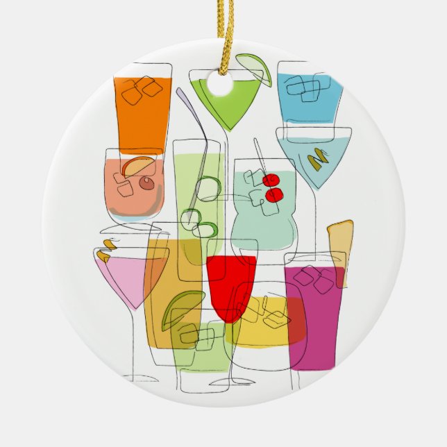 Cocktails Keramikornament (Vorne)