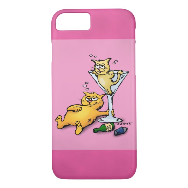 Cocktails & Kitten Pink Cartoon iPhone5 Fall Case-Mate iPhone Hülle (Rückseite)