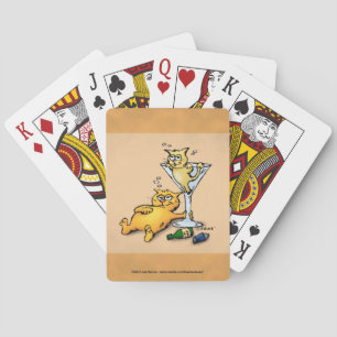 Cocktails & Kittens Gold Cartoon Playing Cards Spielkarten