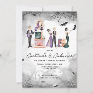Cocktails & Kostüme Halloween-Einladung Einladung
