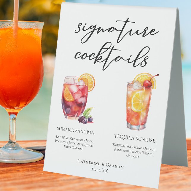 Cocktails-Menü für die Unterschrift Tischaufsteller (Von Creator hochgeladen)