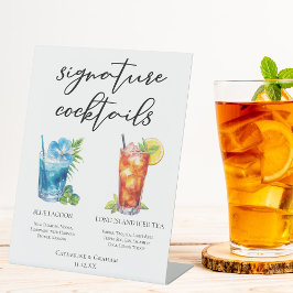 Cocktails-Menü für Hochzeiten am Strand Sockelschild