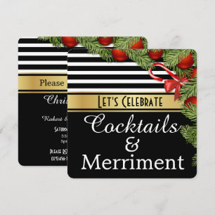 "Cocktails & Merriment" Invitation de Fête de Vaca