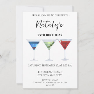 Cocktails mit bunten Cocktails Einladung