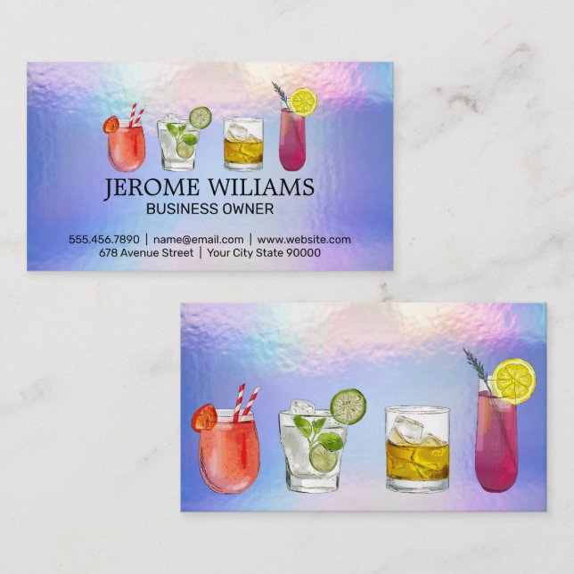 Cocktails | Mixology Barkeeper Business Card Visitenkarte (Vorne/Hinten)
