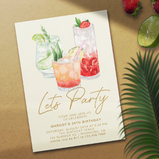 Cocktails | Modernes Einfaches Erwachsenenalter zu Einladung