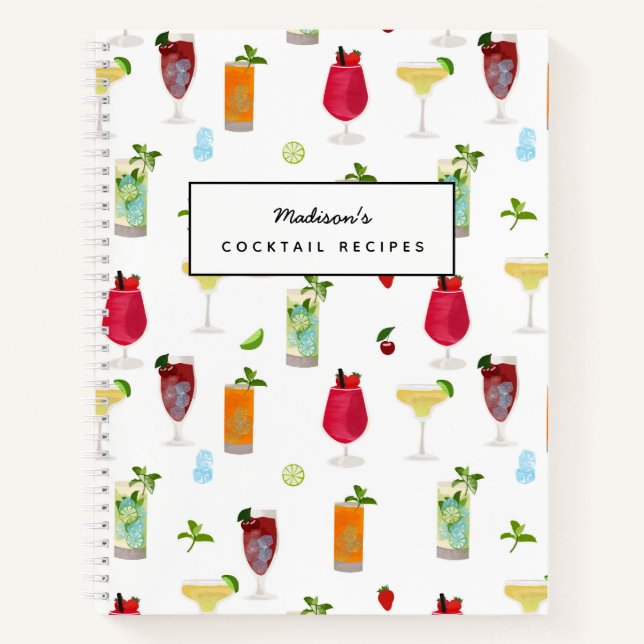 Cocktails Party Drinks Rezept Notizbuch (Vorderseite)