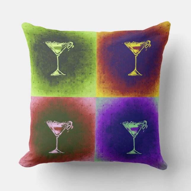 Cocktails Pop Art Kissen (Vorderseite)