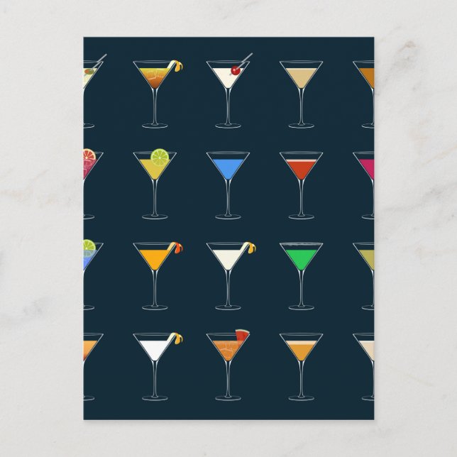Cocktails Postkarte (Vorderseite)