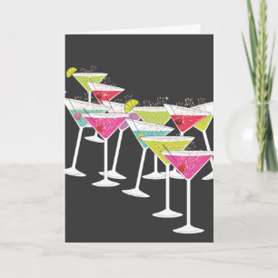 Cocktails pour une grande carte de voeux d'anniver