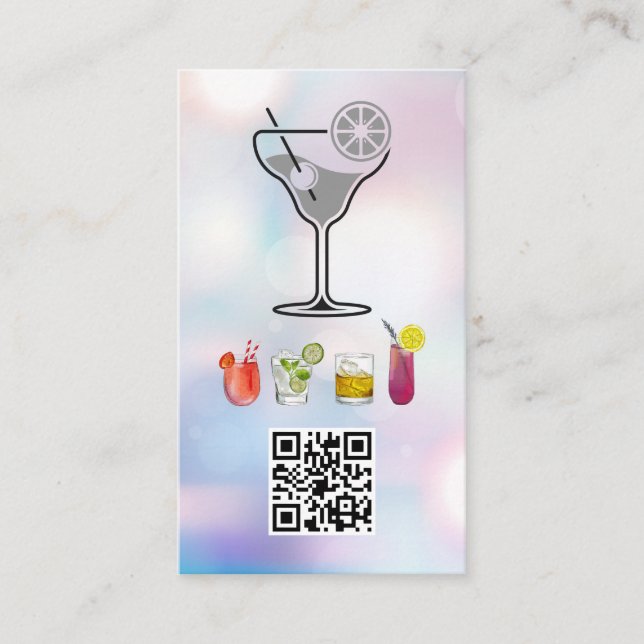 Cocktails | QR-Code | Barkeeper Visitenkarte (Vorderseite)