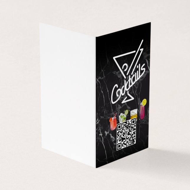 Cocktails | QR-Code | Benutzerdefiniert hinzufügen Visitenkarten (Vorderseite)