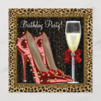 Cocktails rote High Heel Schuhe Leopard Geburtstag