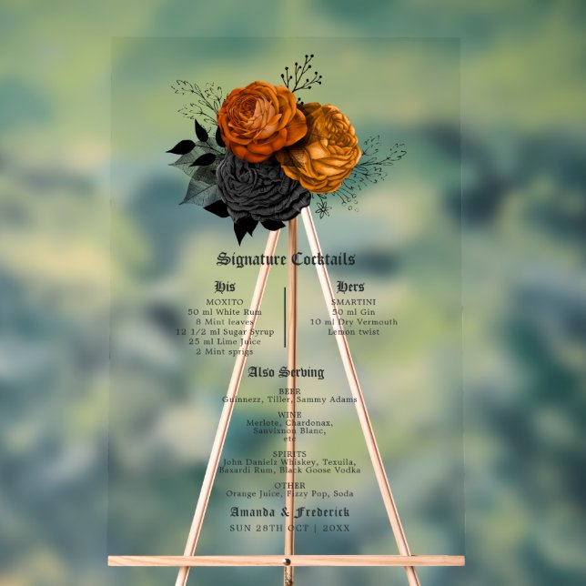 Cocktails Shabby Orange et Black Gothique Signatur (Neutre)